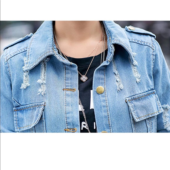 Slim Long Sleeve Denim Outercoat Jacket - Picture 5 of 7